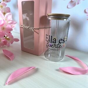 Glass Art Vase with Gold Lid